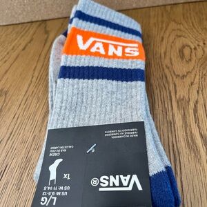 Vans Men's Striped Blue and Orange Socks
